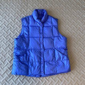Lands End Women's Blue Goose Down Vest Size Large